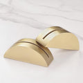 UNIQOOO 10 Pack 3.3" Arch Gold Wood Stand with 1/8" Slot, for Wedding Acrylic Table Number Sign, Wedding Display Stand, Card Holder, Great for Bar Menu, Retail Sign, Party and Events - color: Acrh Gold Wood