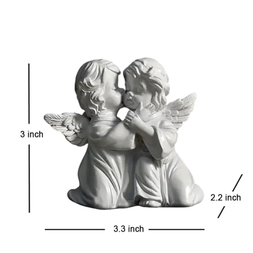 OwMell Little Angel Statue Figurine, Resin Cherub Statue Sleeping Angle Sculpture, Remembrance Healing Sympathy Gift for Memorial, Shelf Home Living Room Desktop Office Decoration - Hugging Angels - color: Hugging Angels