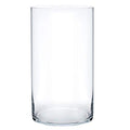 Royal Imports Flower Glass Vase Decorative Centerpiece for Home or Wedding - Cylinder Shape, 12" Tall, 6" Opening, Clear - size: 6" wide x 12" tall