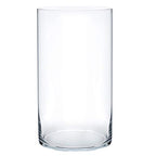 Royal Imports Flower Glass Vase Decorative Centerpiece for Home or Wedding - Cylinder Shape, 12" Tall, 6" Opening, Clear - size: 6" wide x 12" tall