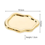Ceramic Jewellery Dish Trinket Dish Jewelry Tray Cloud Shape Perfume Tray Rings/Earrings/Bracelets/Watch/Keys Tray for Valentine's Day//Mother's Day/Birthday Gift (Gold) - color: Gold