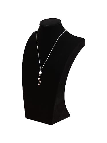 Coward 3Pcs Necklace Bust Stand Rack for Selling Show, Black Velvet Necklace Jewelry Display Holder for Jewelry Exhibition or Store Shop Show (11" Hight) - color: Black Velvet, size: 11" Hight (3pc)