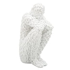 Mini Thinker Statue, Abstract Mosaic Sculpture Silence is Gold Craft Abstract Art Resin Sculpture for Household Living Room, Coffee Table Minimalist Decor, Tabletop Decoration