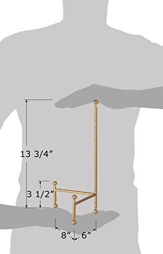 Red Co. Decorative Tripod Plate Stand and Art Holder Easel in Gold Finish - 14" h - color: Gold, size: Height - 14"
