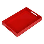 Sturdy Red Acrylic Serving Tray with Handles - 10x15Inch, Coffee, Appetizer, Breakfast, Butler Tray - Kitchen Countertop & Vanity Table Organizer - color: Glossy Red, size: 15" x 10" x 2"