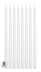 Hyoola Tall Taper Candles - 16 Inch White Unscented Dripless Taper Candles - 14 Hour Burn Time - 8 Pack - size: 16 Inch