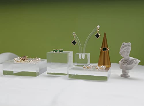 small clear display riser, Acrylic block for jewelry selling, transparent earring ring display riser for Closet Show【1.97 L x1.97 W x1.97 H inch】 - size: 1.97 L x1.97 W x1.97 H inch