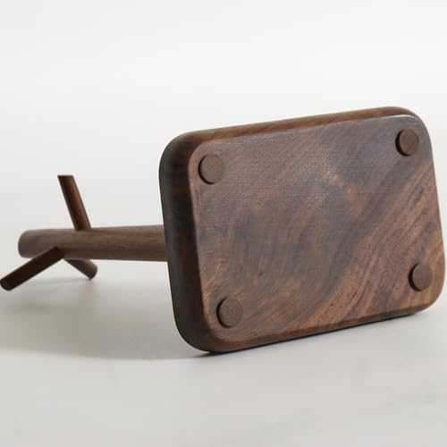 Black Walnut Solid Wood Key Dish Bowl for Entryway Table Square Tray With 3 Hooks, Open Storage for Keys, Wallet, Jewelry (Walnut, small) - color: Walnut, size: Small