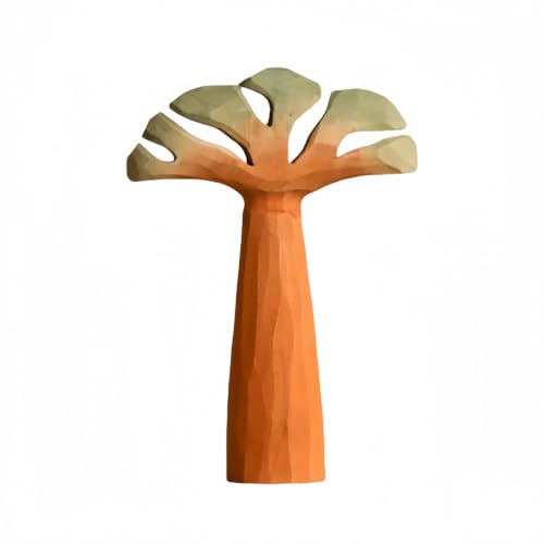 Safari Animal Figurines, African Tree Statue, Wild Animal Statues, Hand Painted Jungle Animal Sculptures, Educational & Decorative Wild Life Figures, African Animal Sculptures Decor - color: Baobab
