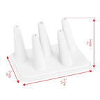 MOOCA Deluxe Leatherette 2 Pcs Set 5-Ring Organizer for Showcase Display Ring Finger Holder Jewelry Display Stands Jewelry Storage, White PU Leatherette, 5 1/4 W x 3 5/8 D x 2 3/8 H inch - color: White Faux Leather, 5 Rings x 2
