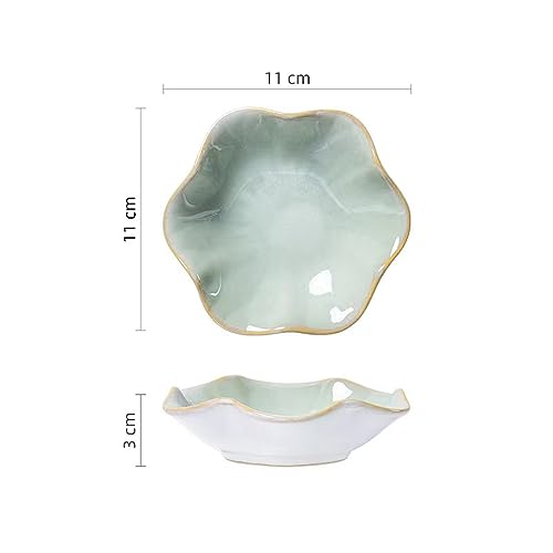 JAMEND CLXP Lotus Leaf Shape Decorative Ring Tray, Small Key Bowl, Ceramic Trinket Tray Jewelry Dish Organizing Necklace Earrings, Home Decoration for Mom Best Friend Sister, Light Green. - color: Light Green-Lotus