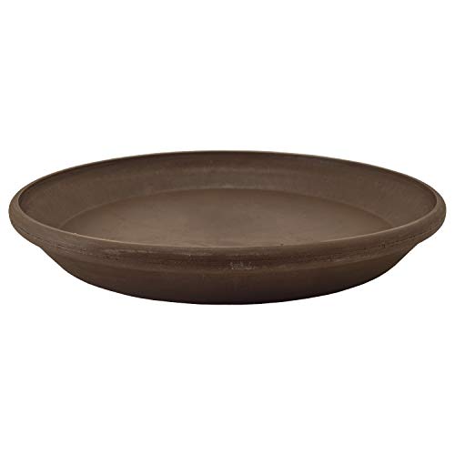 PSW Pot Collection AP35C 14-inch Plastic/Stone/Wood Composite Plant Saucer Drip Tray – No Drainage Hole (Drillable), Indoor/Outer Water Tray, Chocolate - color: Chocolate, size: 14-Inch