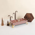 GemeShou velvet slots Ring holder for jewelry organizer, Earring ring display stand for selling, felt ring jewelry holder tray showcase【Velvet slots Ring Holder-Dark red】 - color: Dark red