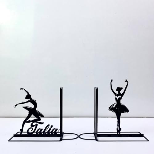 Sports Themed Metal Bookends, Book Ends for Shelves, Office Desk, Cookbook Stand, CD Holder, Magazine Holder for Office Organization, Housewarming Gifts New Home (Ballet Design 01) - color: Ballet Design 01