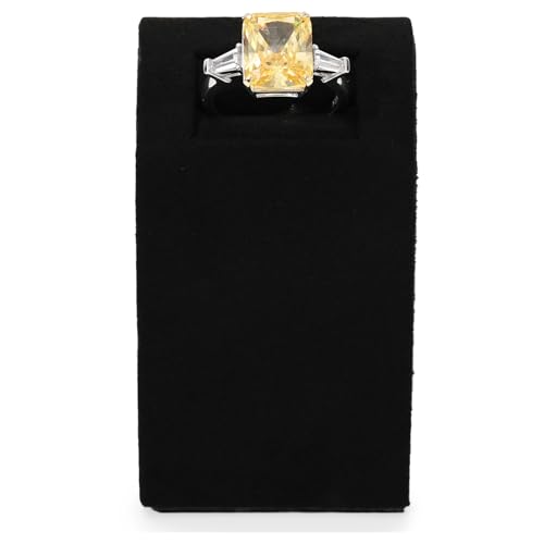 Microfiber Jewelry Ring Display Stand Rings Display Organizer Stand (Black, High) - size: 1.57" x 1.57" x 2.68"