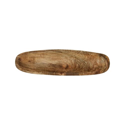Boho Oval Wood Tray, Natural
