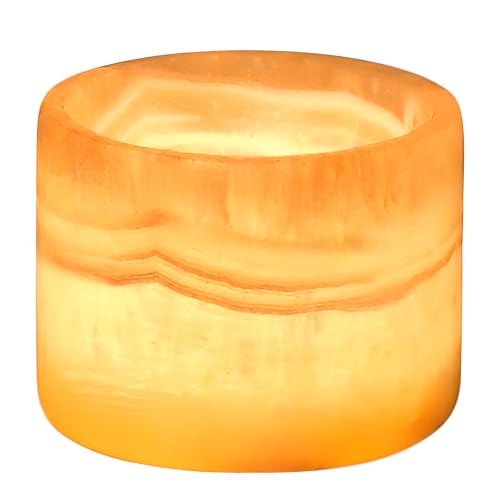 Alabaster Candle Holder Egyptian Handmade – Luxurious Tealight Holder with Soft Glow – Natural Stone for Home, Spa & Meditation – Décor Piece, Relaxing Ambience Multiple Sizes.(Small) - size: Small