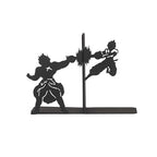 Anime Battle Scene Metal Bookends, Superhero Heroes Book Ends for Kids, MangaThemed Book Holders, Dragon Fighters Anime Heros Bookends Gift for Kids, Animation Heroes Book Stand