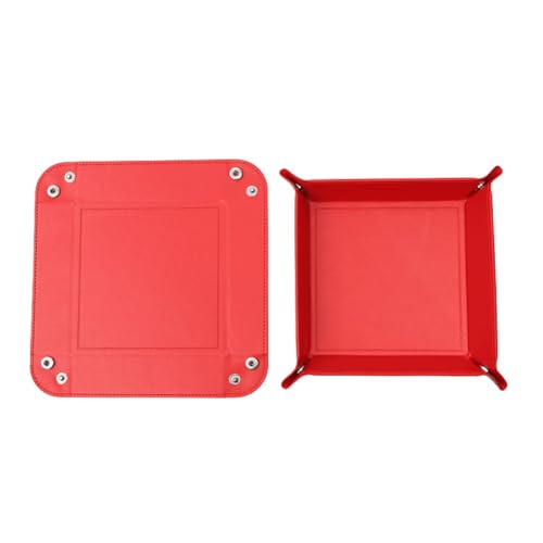 siduater Valet Tray Desktop Storage Organizer – Vegan Leather Catchall Tray Bedside Vanity Tray Nightstand Caddy Holder for Remote Controller, Watch, Keys, Phone, Wallet, Coin, Jewelry, Red - color: Red