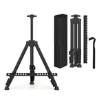 Art Painting Tripod Easel Stand - Portable Adjustable Display Artist Metal Easel with 1 Bag for Tabletop/Floor Painting, Height from 17 to 66 inches, Sturdy for Drawing, Displaying - Black - style: Black