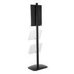 M&T Displays Free Standing Aluminum Display Stand Single Sided Document Brochure Sign Holder Front Loading Portrait Landscape Black Snap Frame 1x(11x17) 2 pcs Clear Acrylic Shelves 8.5x11 Inch - color: Black