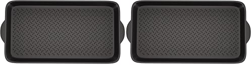 Matace 2 Pack Small Rubber Boot Tray - Black Rectangular Shoe Tray - 27.95" x 15.74" x 1.18" - 100% Recyclable Rubber - Raised Edge - Easy to Clean - size: 29.5" x 15.7" x 1.2" (Pack of 2)
