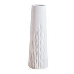 VanEnjoy 10 inch Desktop Minimalist White Ceramic Vases Home Office Decoration, Unique Speckle Finish Bud Vase for Flowers