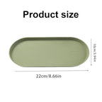 Green Silicone Vanity Tray, 8.66x3.94 Inch Oval Food-Grade Counter Organizer, Dishwasher Safe Scratch-Proof Storage Tray for Jewelry Makeup Bathroom Desk - color: Green