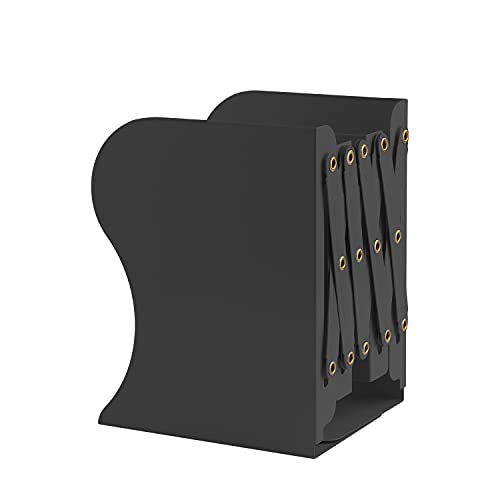 MSDADA Adjustable Bookends, Bookends for Heavy Book, Expandable Book Organizer for Office, School, Libraries, Extends up to 19 inches (Black) - color: Black