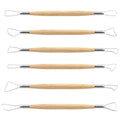 Suiwotin 6pcs Double-Sided Clay Sculpting Tools, Wooden Handle Ribbon Clay Tools, Pottery Trimming Tool, Clay Wire Loop Sculpture Set for Ceramic, Wax Carving Modeling - size: 6pcs-Loop