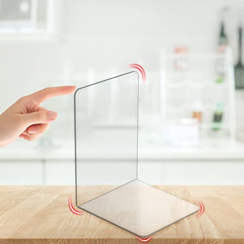 Lulonpon 2 Pieces Book Ends, Bookend, Books Ends for Shelves, Books Ends for Heavy Books, Clear Bookends, Acrylic Bookends for School, Library,Desktop Organizer and Book Shelves - color: Clear-rightangle
