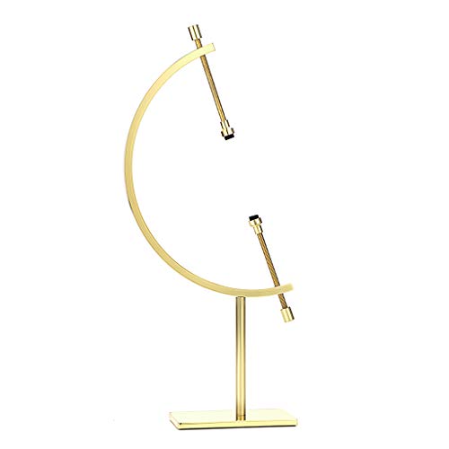 JUXYES Golden Toned Sphere Holder Caliper Stand, Caliper Style Display Stand For Mineral, Ornament, Gem, Shell, Coin, etc (M) - color: Gold, size: M