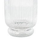 Deco 79 Glass Decorative Candle Holder Ribbed Candle Stand with Elevated Base, Candlestick Holder 6" x 6" x 13", Clear - size: 6" x 6" x 13"