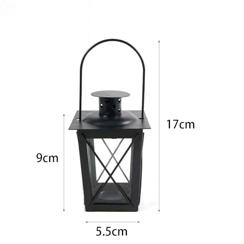 Mini Tealight Lanterns Black Metal Candle Holder Vintage Hanging Candlesticks Tea Light Candleholder Decoration for Birthday Parties Wedding