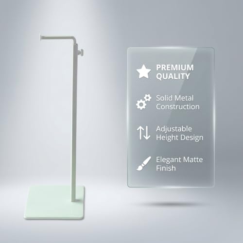 Single Hook Adjustable Purse Display Stand Metal Adjustable Handbag Bag Display Rack Holder (WHITE) - color: WHITE