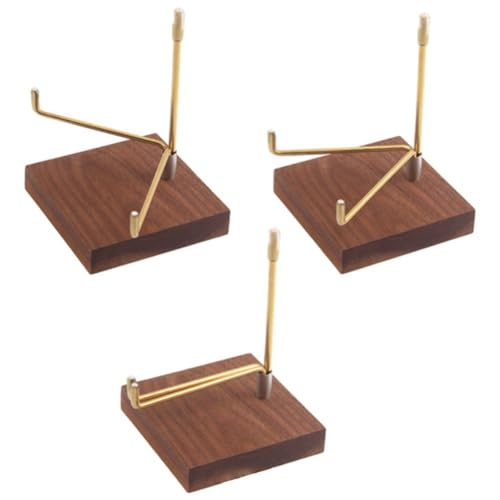 Crystal Display Stand Metal Arms Small Display Stand with Wooden Base Geodes Agate Mineral Easel Holder for Collectibles - color: Style 2