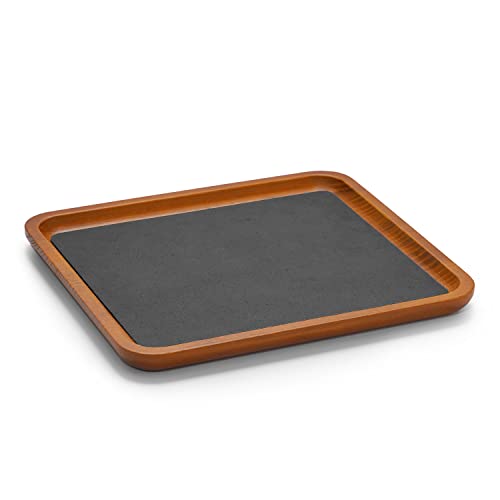 Oirlv Solid Wood Jewelry Tray Jewelry Display Holder Showcase Watch Display Organizer (Medium, Grey) - color: Grey, size: 7.87"x 7.08"x 0.59"