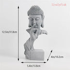 livelyfish Meditating Buddha Statue Zen Garden Statues Sandstone Thinker Buddha Sculpture Figurine for Fish Tank Aquarium Home Decorations, Gift (Large) - size: Large