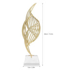 Metal Abstract Decorative Sculpture, Simple, Modern, Beautiful, Modern Luxury Metal Abstract Statue with Base for Desk Shelf Decor (Crystal White) - size: Crystal White