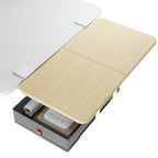 PEGZONE Desk Extender Tray, 24" x 12" Clamp On Desk Shelf, Desk Extension with Storage Drawer, Table Desk Arm Rest, Clamp On Keyboard Tray for Office and Home, Workstation Organizer, Medium, Wood - size: 24 x 12 inch, style: Wood with drawer