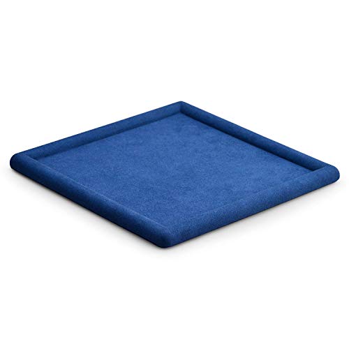 Oirlv Top Microfiber Jewelry Tray Square Nightstand Organizer Rings Earrings Necklace Trinket Storage Tray Showcase Jewelry Display (Blue) - color: Blue