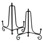 Hordion 2 Pack Plate Stand, 4 Inch Black Iron Easel Photo Display Stand Plate Holder for Picture Frame Book Tabletop Art Platter