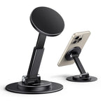UGREEN Magnetic Phone Stand for MagSafe, Height Adjustable iPhone Stand for Desk with 360° Rotation Compatible for iPhone 17 Air 16 Pro 15 Pro Max 14 Plus 13 12 and MagSafe Case, Black - color: Black