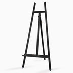 A - Frame Wooden Display Easel - Adjustable Lyre Beechwood Studio Easel Stand Holding Canvas Up to 90", Inclinable Artist Floor Painting Easel for Artwork Painting, Black - color: Black