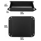 Luxspire Valet tray, PU Leather Tray, Catchall Tray, Men Women Jewelry Key Tray, Desk Storage Plate for Key Coin Phone Jewelry Wallet, Medium Size - Black - size: 11" x 9.1" x 8.7"