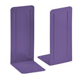 Acrimet Metal Bookends, Jumbo Size 9" H x 4" W x 4-1/2" D, Non-Skid Book Stand for Shelves, Heavy Duty Book Stopper, Purple, 1 Pair - color: Purple