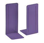 Acrimet Metal Bookends, Jumbo Size 9" H x 4" W x 4-1/2" D, Non-Skid Book Stand for Shelves, Heavy Duty Book Stopper, Purple, 1 Pair - color: Purple