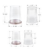 Set of 2 Glass Hurricane Candle Holders with Handmade Sturdy Glass Sleeves and Shabby Brown Wood Base for Pillar Candle & Plants, Industrial, Farmhouse, Display Cloche Bell Jars, Table Centerpiece - color: Rustic Brown, size: Set of 2