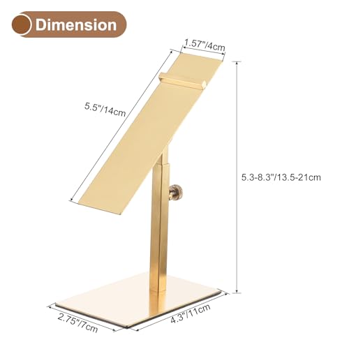 uxcell Shoe Display Stand 2 Pack Adjustable Height High Heel Shoe Risers Metal Shoe Rack Holder for Home Retail Store Supplies - Gold - color: Gold
