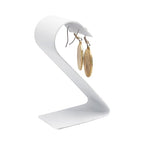 MOOCA 6 Pcs Faux Leather Earring Display Stand Displays, Jewelry Organizer Display Holder for Earrings, White, 2 1/8 W x 1 1/2 D x 3 1/2 H in - color: White Faux Leather, Small